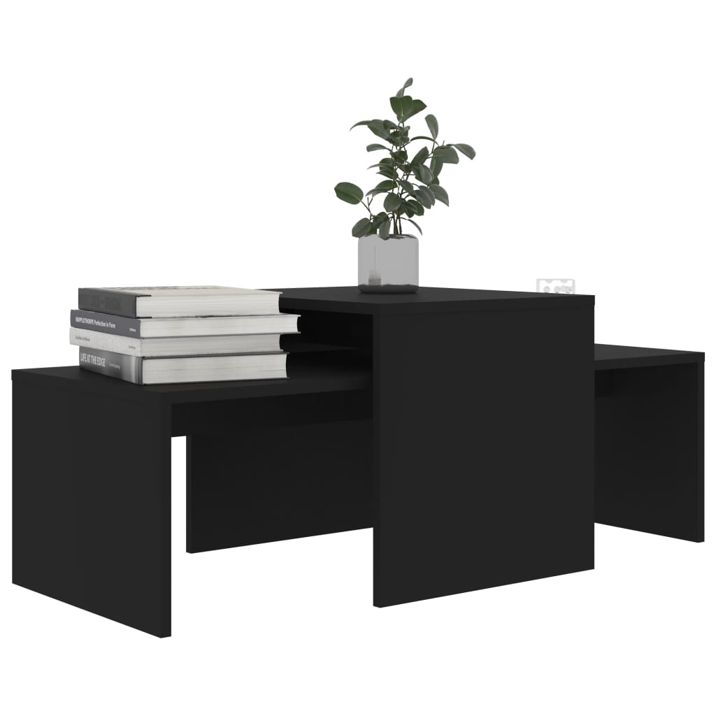 Set Couchtische, schwarz, 100 x 48 x 40 cm, Holzwerkstoff