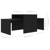 Set Couchtische, schwarz, 100 x 48 x 40 cm, Holzwerkstoff