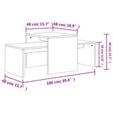 Sonoma Oak Engineered Wood Coffee Table Set