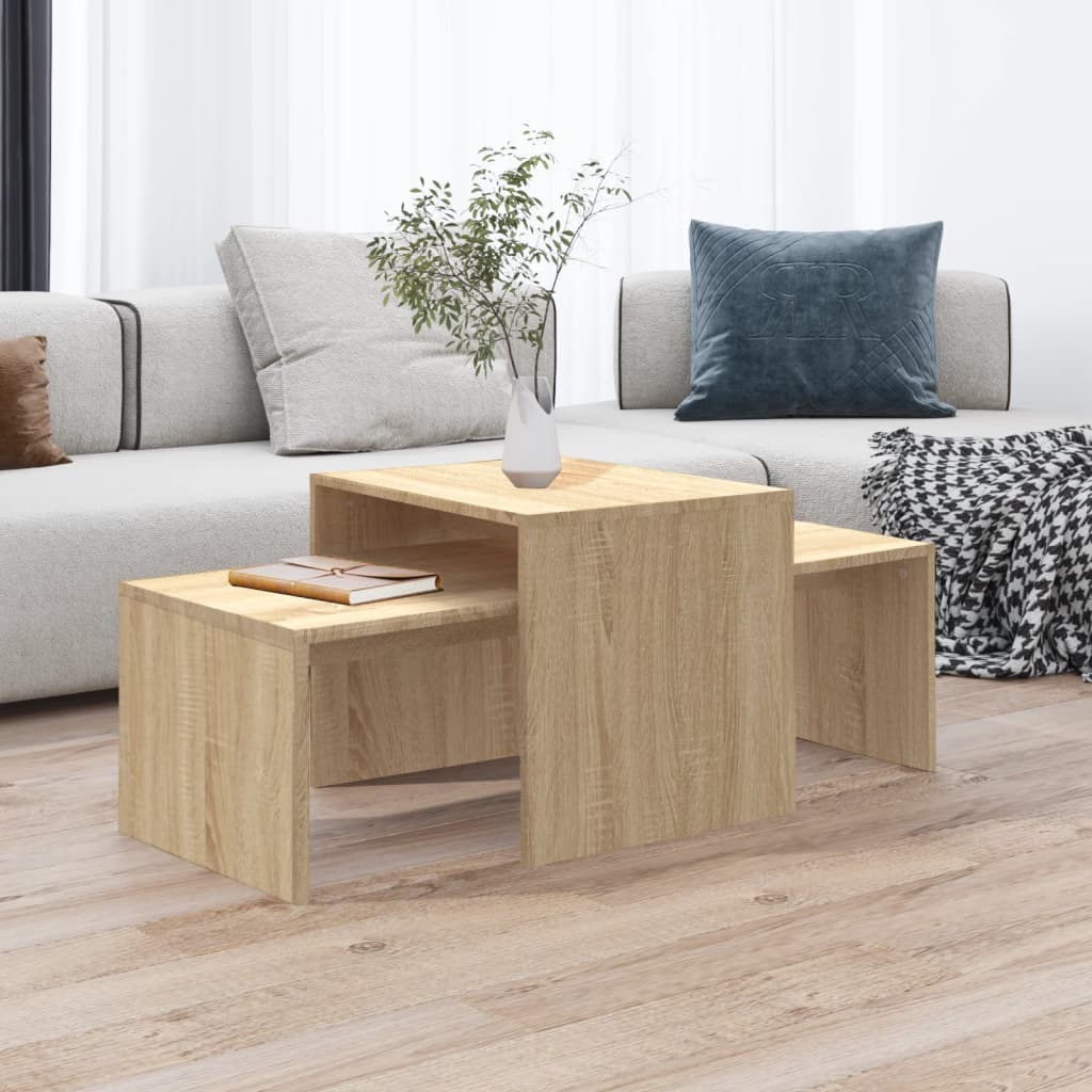 Sonoma Oak Engineered Wood Coffee Table Set