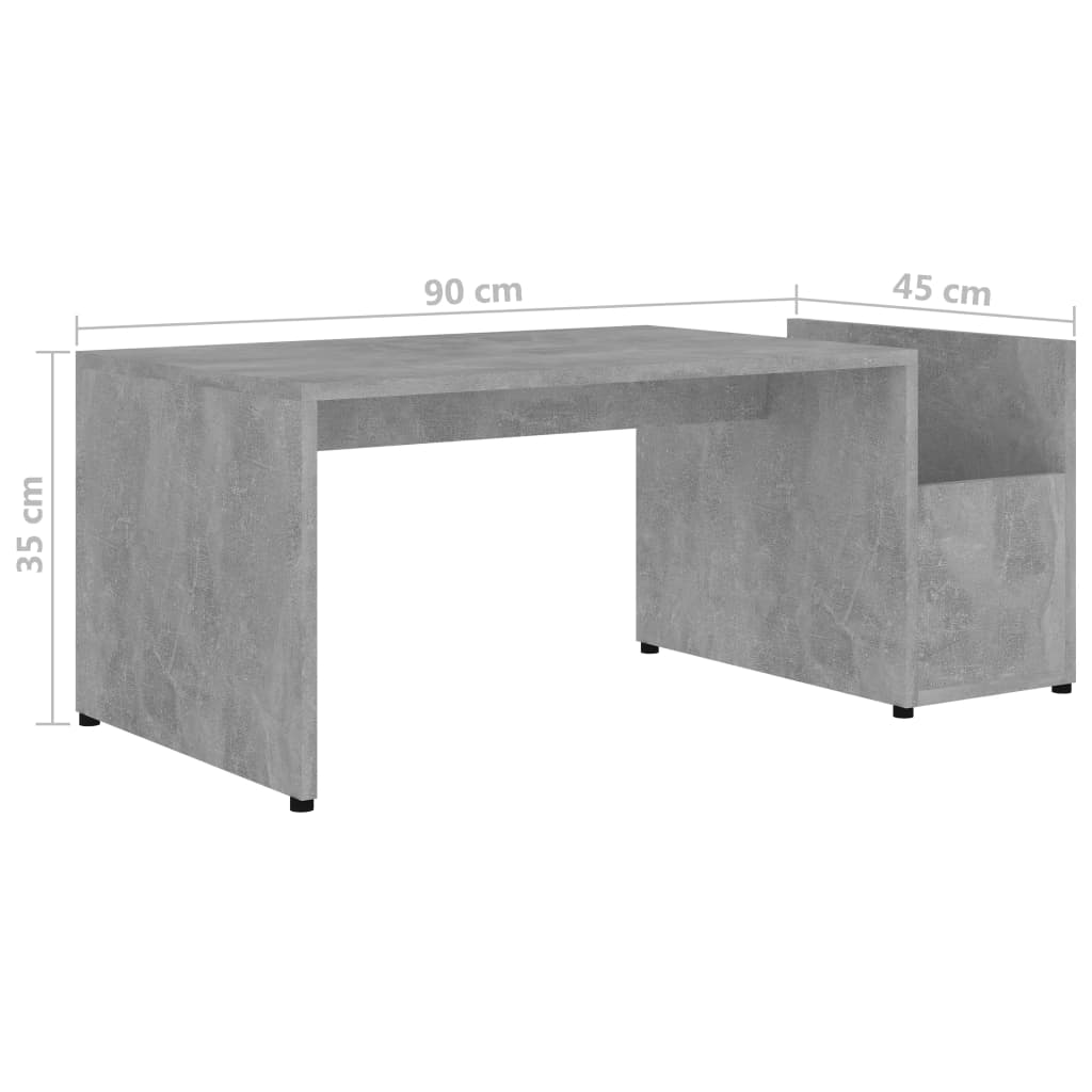 Table basse Gris béton 90x45x35 cm bois d’ingénierie