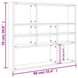 Étagère murale Chêne sonoma 90x16x78 cm Bois d’ingénierie