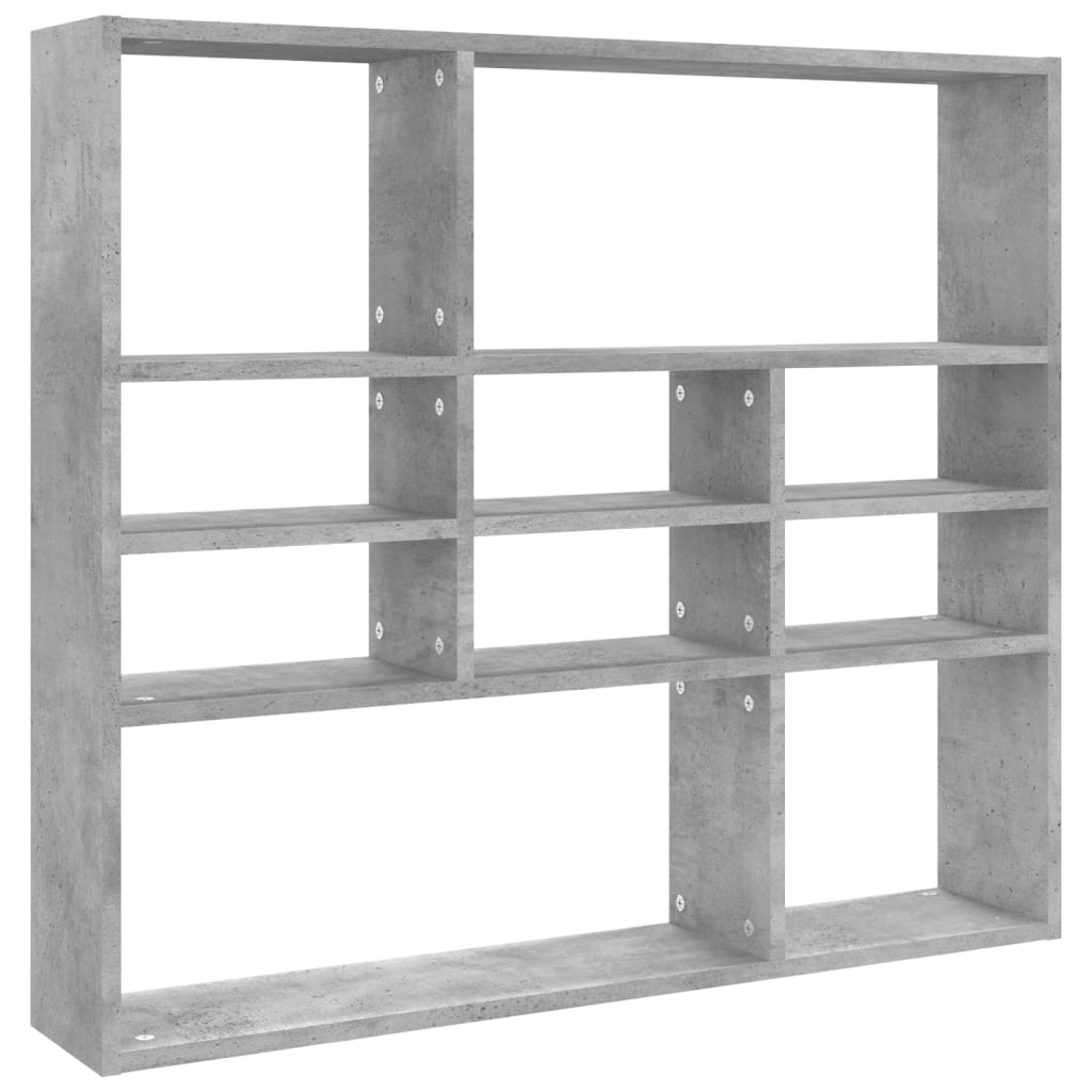 Étagère murale Gris béton 90x16x78 cm Bois d’ingénierie