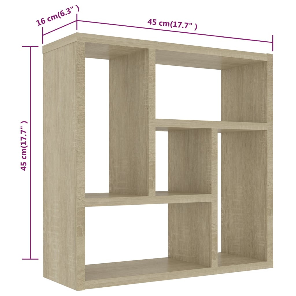 Étagère murale Chêne sonoma 45,1x16x45,1 cm Bois d’ingénierie