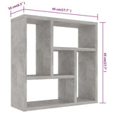 Étagère murale Gris béton 45,1x16x45,1 cm Bois d’ingénierie