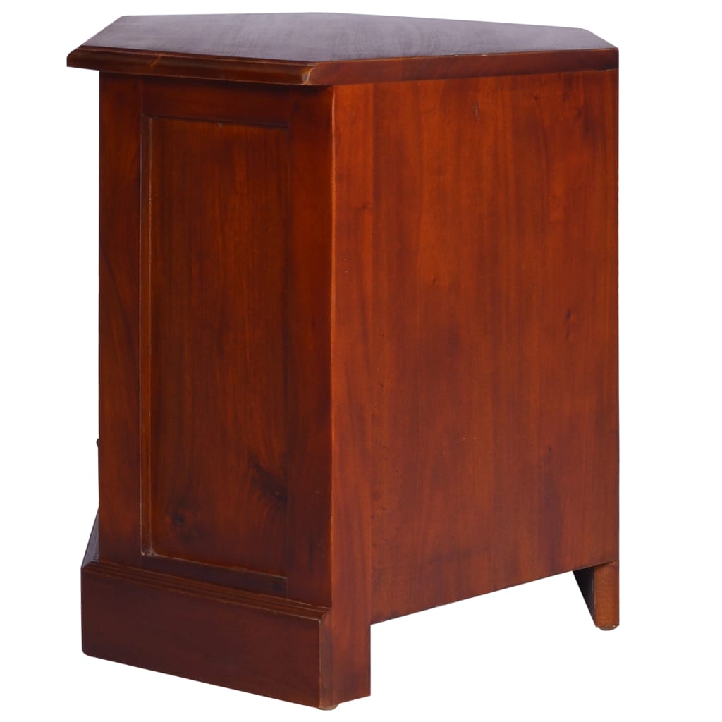 Meuble TV d'angle Marron classique Bois d'acajou massif