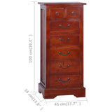 Commode Marron classique 45x35x100 cm Bois d'acajou massif