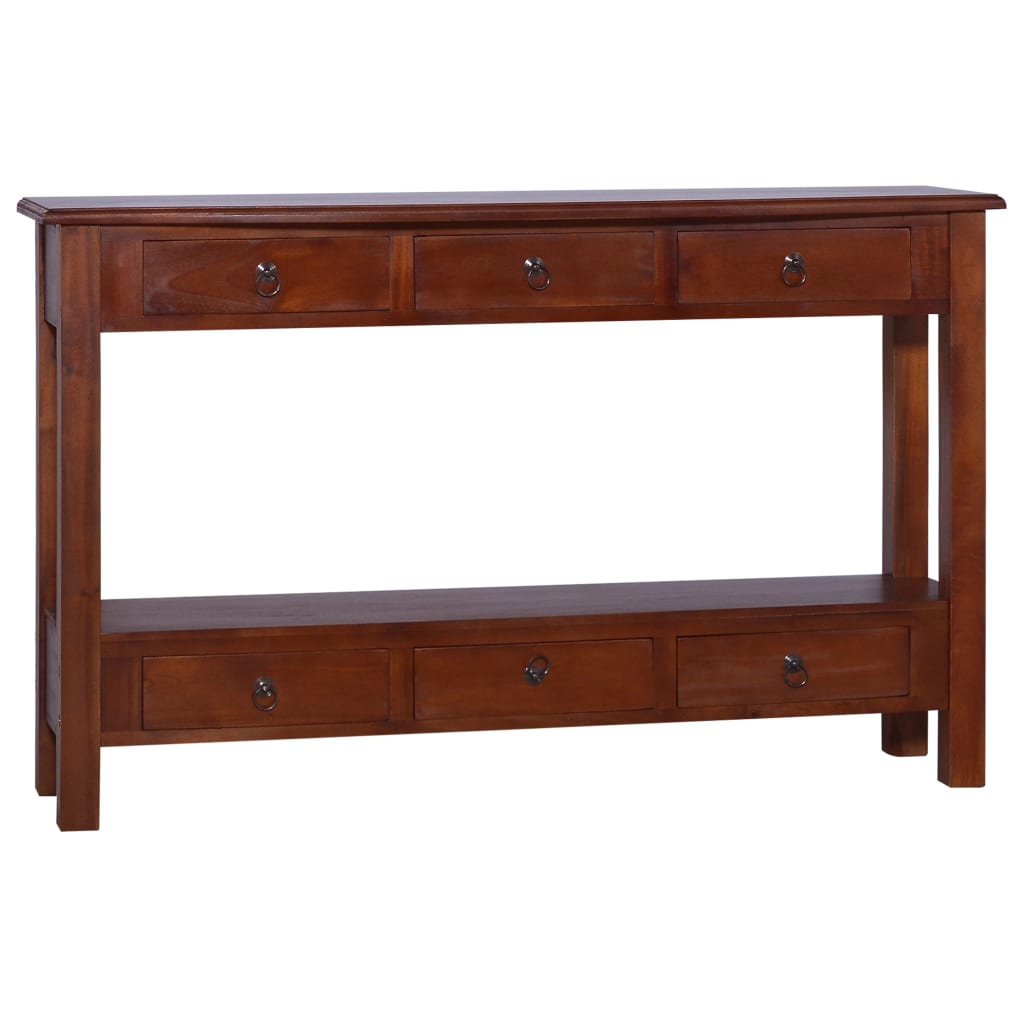 Table console Marron classique 120x30x75cm Bois d'acajou massif