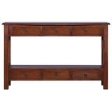 Table console Marron classique 120x30x75cm Bois d'acajou massif