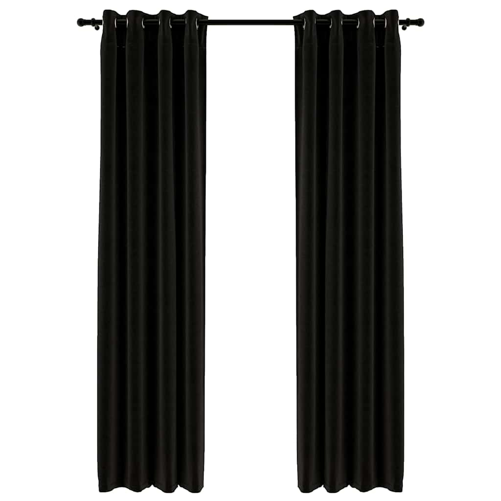 Rideaux occultants Aspect de lin 2 pcs Anthracite 140x225 cm