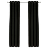 Rideaux occultants Aspect de lin 2 pcs Anthracite 140x225 cm