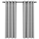 Rideaux occultants Aspect lin avec œillets 2 pcs Gris 140x175cm