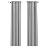 Rideaux occultants Aspect lin avec œillets 2 pcs Gris 140x225cm