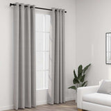 Rideaux occultants Aspect lin avec œillets 2 pcs Gris 140x225cm