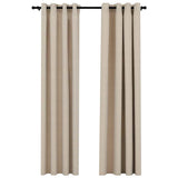 Rideaux occultants aspect lin avec œillets 2pcs beige 140x245cm