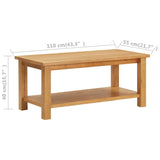 Coffee table 110x55x40 cm Solid oak wood