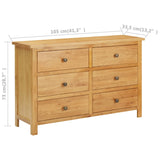 Commode 105x33,5x73 cm Bois de chêne massif