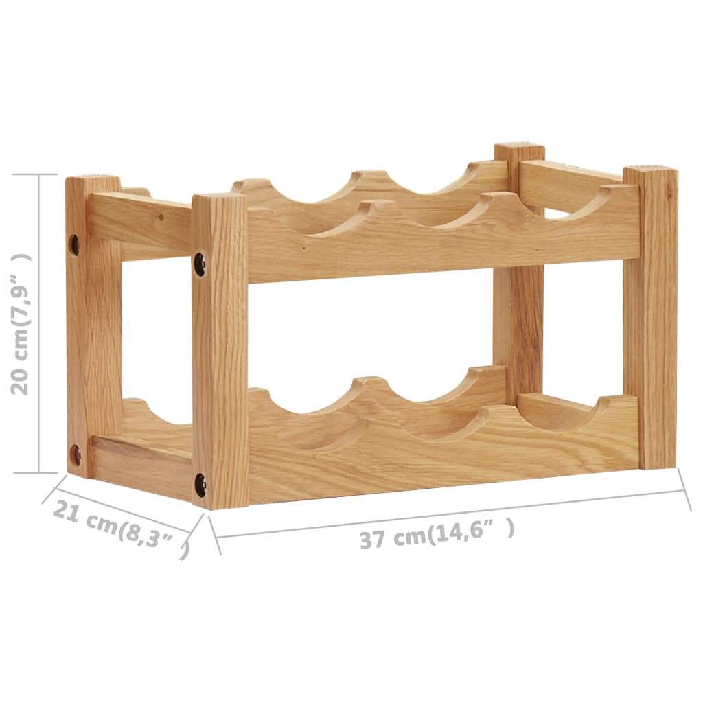 Flaschenregal für 6 Flaschen 37x21x21 cm Eichenholz