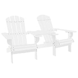 Adirondack garden chairs with table white fir wood