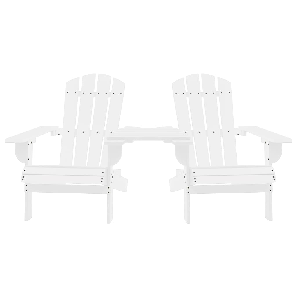 Chaises de jardin Adirondack avec table bois de sapin blanc