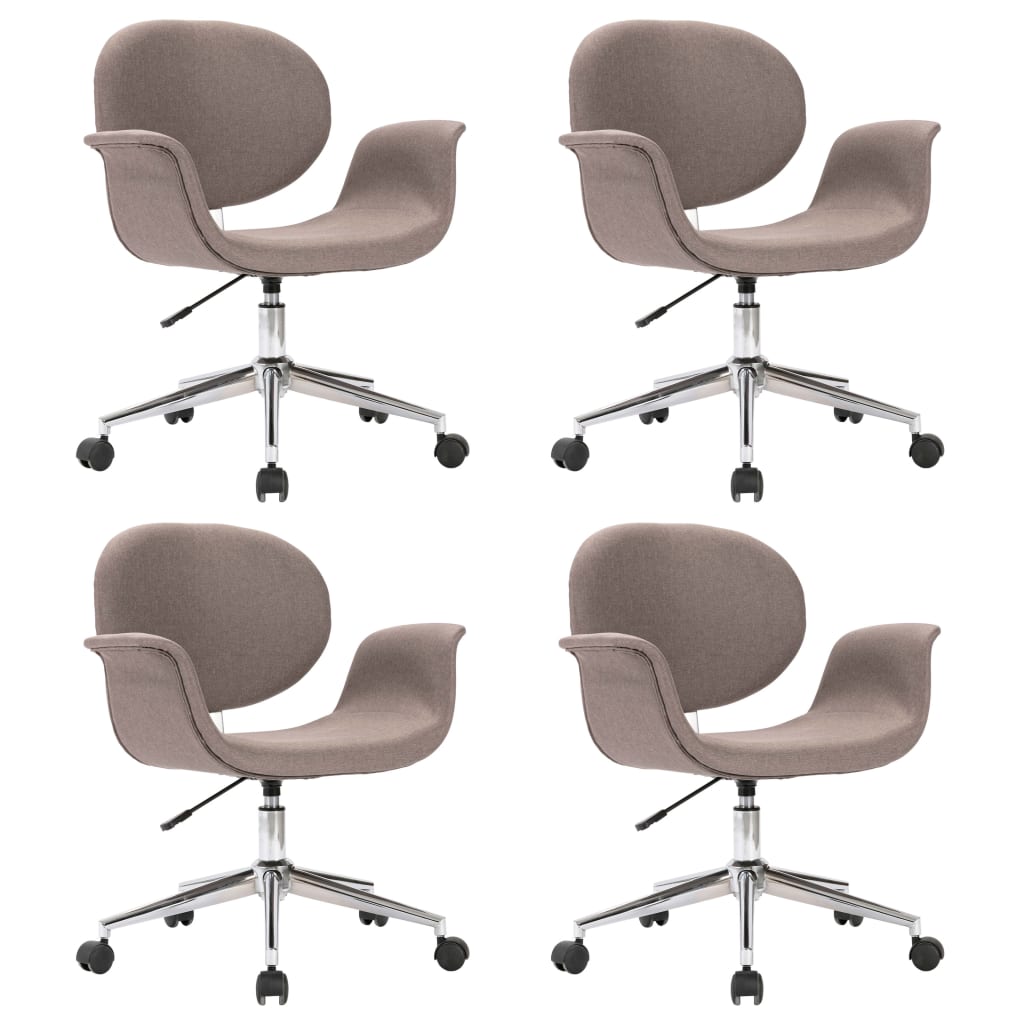 Chaises pivotantes à manger lot de 4 taupe tissu