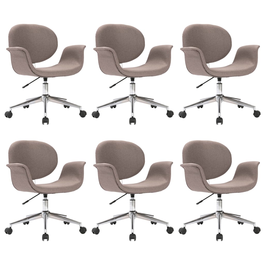 Chaises pivotantes à manger lot de 6 taupe tissu