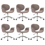 Chaises pivotantes à manger lot de 6 taupe tissu