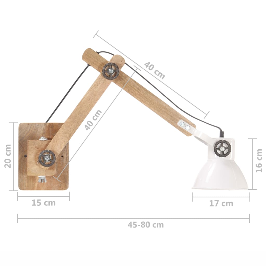 Lampe murale Style industriel Blanc Rond E27