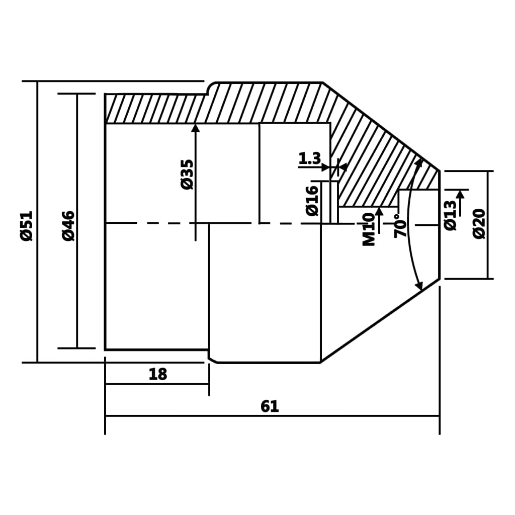 MT2 20 to 51 mm rotating center