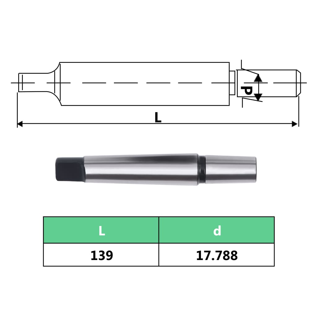 Mandrin de perçage MT3-B18 avec plage de serrage de 16 mm