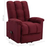 vidaXL Fauteuil Rouge bordeaux Tissu