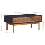 Table basse 90x50x40 cm Bois d'acacia massif et MDF