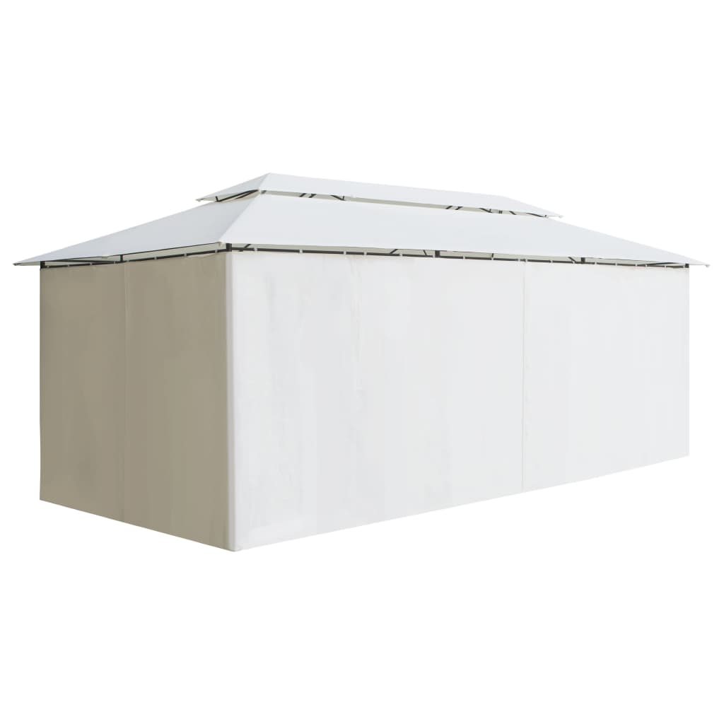 Belvédère avec rideaux 600x298x270 cm Blanc 180 g/m²