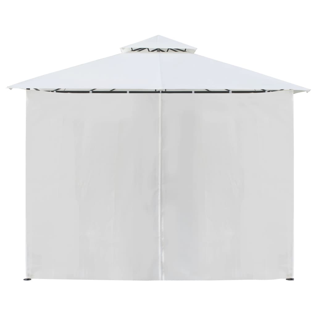 Belvédère avec rideaux 600x298x270 cm Blanc 180 g/m²