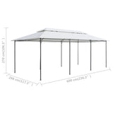 Belvédère avec rideaux 600x298x270 cm Blanc 180 g/m²