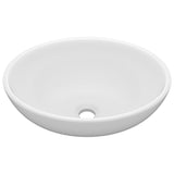 Lavabo ovale de luxe Blanc mat 40x33 cm Céramique