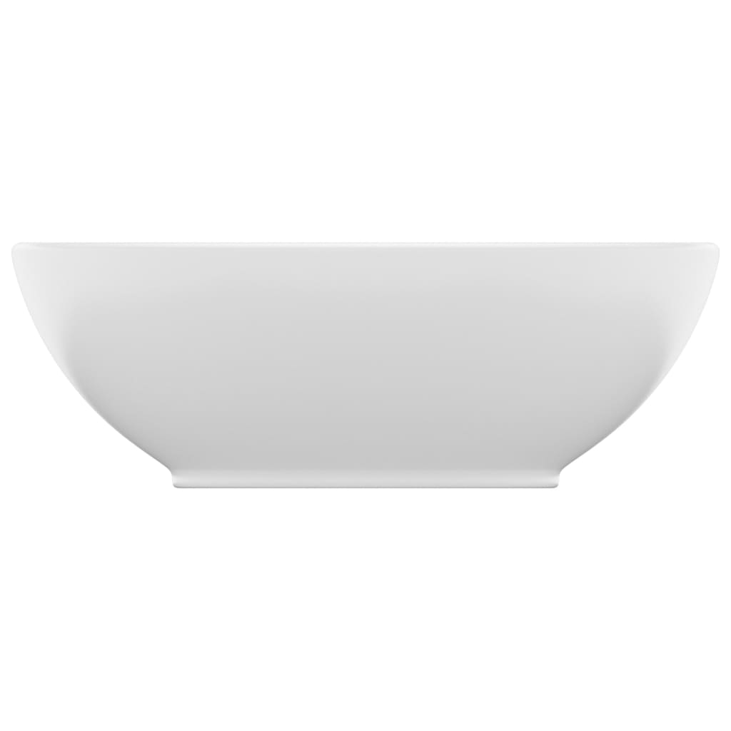 Lavabo ovale de luxe Blanc mat 40x33 cm Céramique