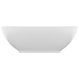 Lavabo ovale de luxe Blanc mat 40x33 cm Céramique