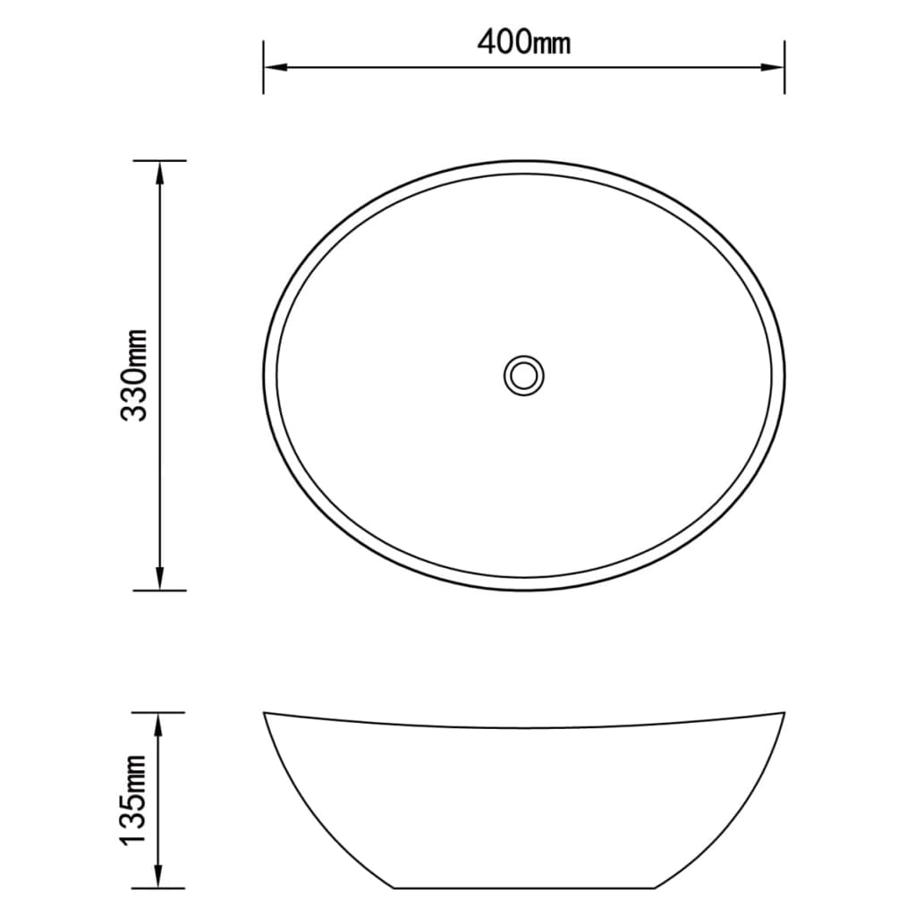 Lavabo ovale de luxe Blanc mat 40x33 cm Céramique