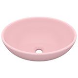 Luxury oval washbasin Matte pink 40x33 cm Ceramic