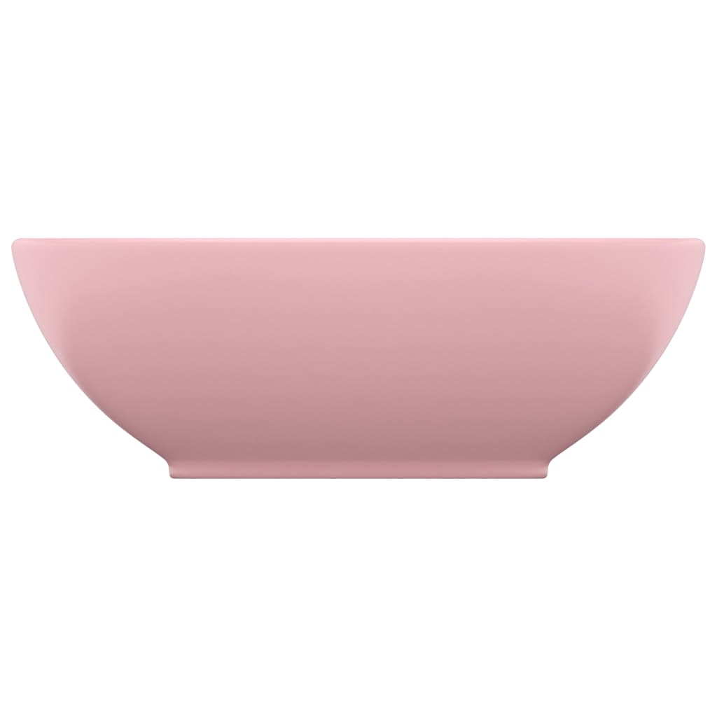 Luxury oval washbasin Matte pink 40x33 cm Ceramic