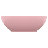 Luxury oval washbasin Matte pink 40x33 cm Ceramic