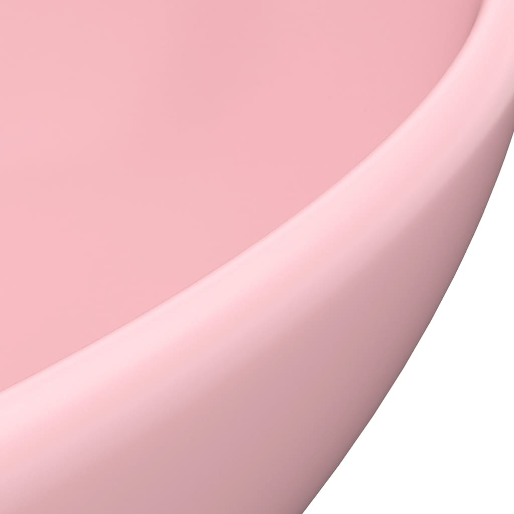 Luxury oval washbasin Matte pink 40x33 cm Ceramic