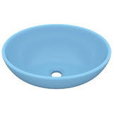 Lavabo ovale de luxe Bleu clair mat 40x33 cm Céramique