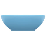 Lavabo ovale de luxe Bleu clair mat 40x33 cm Céramique