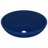 Lavabo ovale de luxe Bleu foncé mat 40x33 cm Céramique