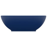 Lavabo ovale de luxe Bleu foncé mat 40x33 cm Céramique