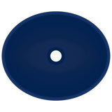 Lavabo ovale de luxe Bleu foncé mat 40x33 cm Céramique