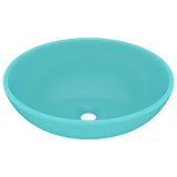 Lavabo ovale de luxe Vert clair mat 40x33 cm Céramique