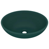 Lavabo ovale de luxe Vert foncé mat 40x33 cm Céramique